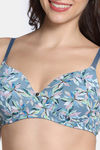 Zivame Padded Non Wired 3/4Th Coverage T-Shirt Bra - Blue Mirage — thumbnail 5